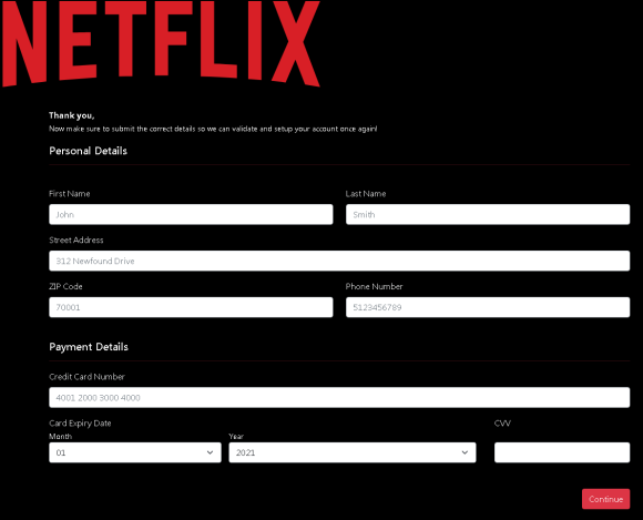 netflix-phishing-screen-3 Phishing até na Netflix