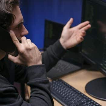 close-up-angry-man-talking-phone CTI explica: o que fazer em caso de um ataque cibernético