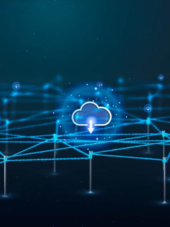 Cloud storage background, business network design Plano de recuperação Cloud: Como garantir a segurança das informações na sua empresa
